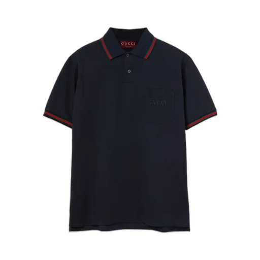Embroidered Stretch Cotton Polo Shirt