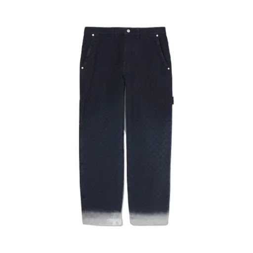 Bleached Gg Cotton Denim Jacquard Pant