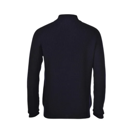 Ribbed Zip-Neck Sweater
