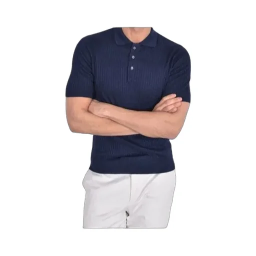 Short-Sleeved Knitted Polo Shirt