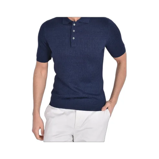 Short-Sleeved Knitted Polo Shirt