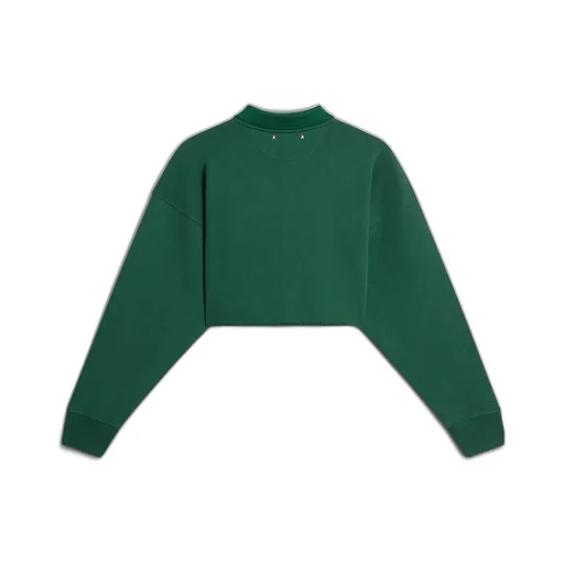 Logo Printed Cropped Polo Shirt
