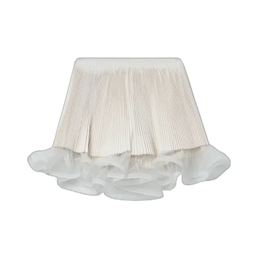 Pleated Shorts With Lotus Leaf Edges