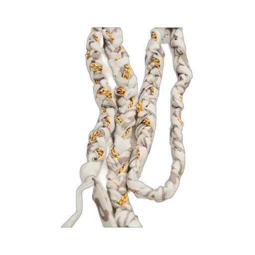 Braided Fabric Charm With Brass Chain