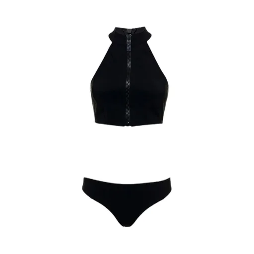 Zipped Front Bikini Set