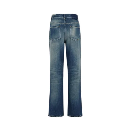 Straight-Leg Distressed Jeans