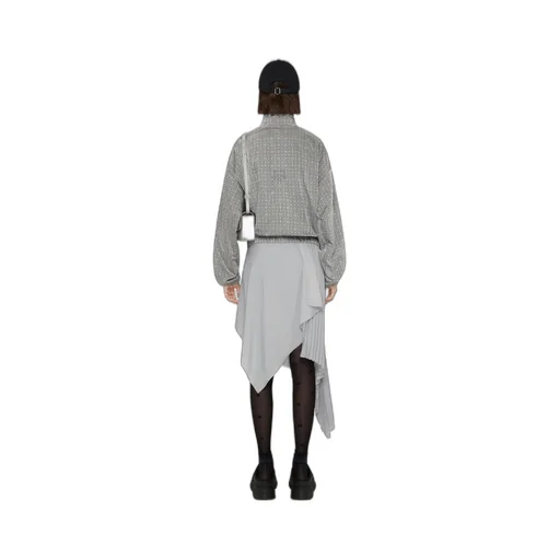Asymmetric Pleated Skirt