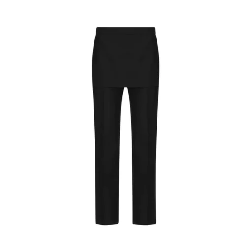 Skirt-Detail Slit Trousers