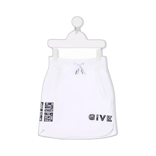Logo Embroidered Cotton Skirt