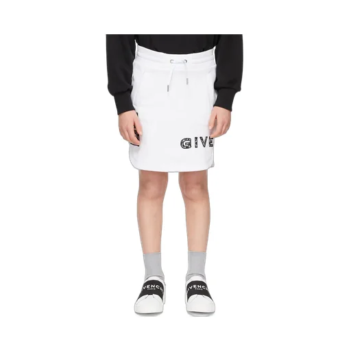 Logo Embroidered Cotton Skirt