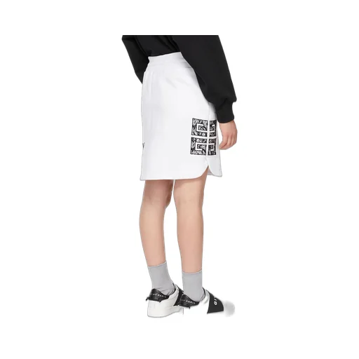 Logo Embroidered Cotton Skirt