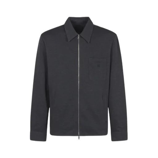 Zip-Up Long-Sleeved Shirt