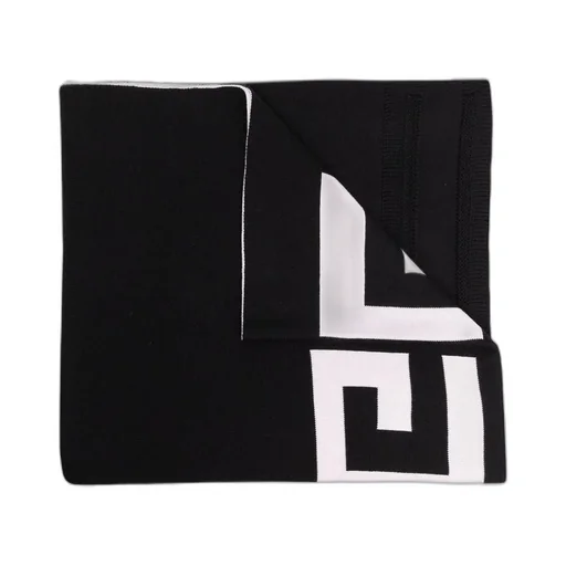 Intarsia-Knit Logo Wool Scarf