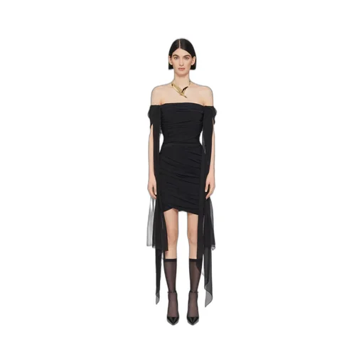 Off-Shoulder Draped Mini Dress