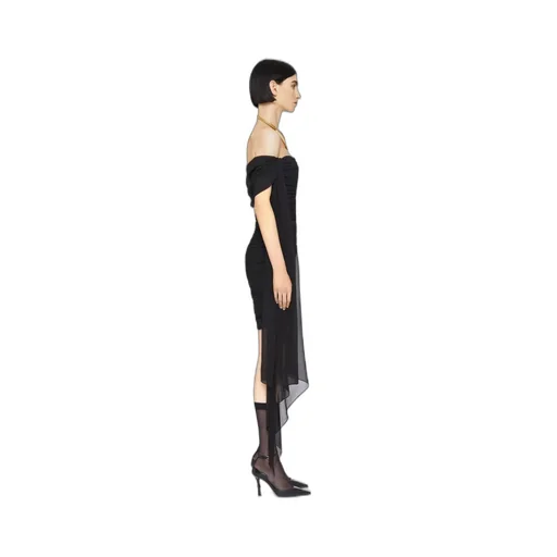 Off-Shoulder Draped Mini Dress