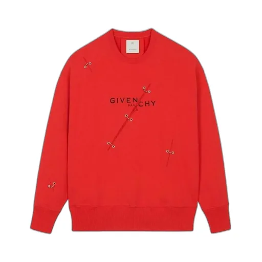 Eyelet Detail Oversized Sweatshirt