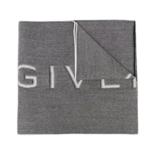 Intarsia-Knit Logo Wool Scarf