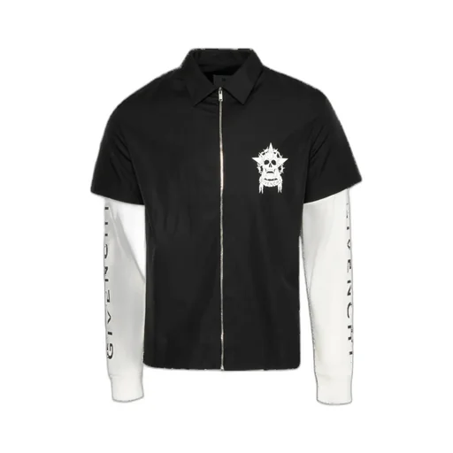 Two-Toned Zip-Up Shirt