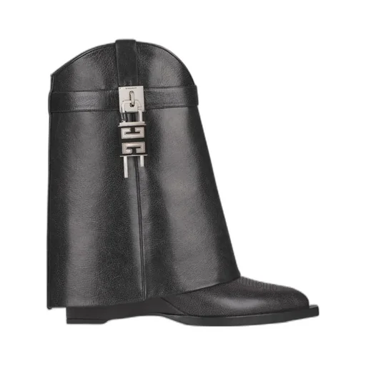 Shark Lock Cowboy Ankle Boots