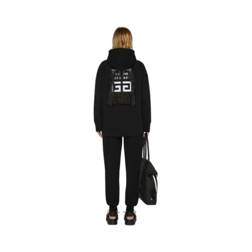 Lace Panel Oversized Hoodie
