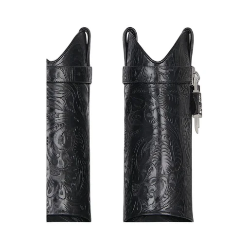 Shark Lock Cowboy Ankle Boots