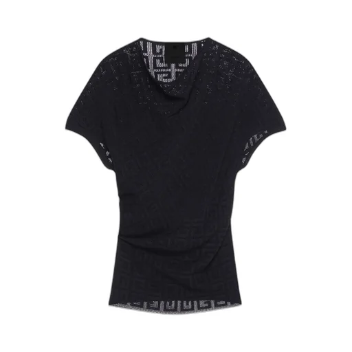 4G Jacquard Draped Top