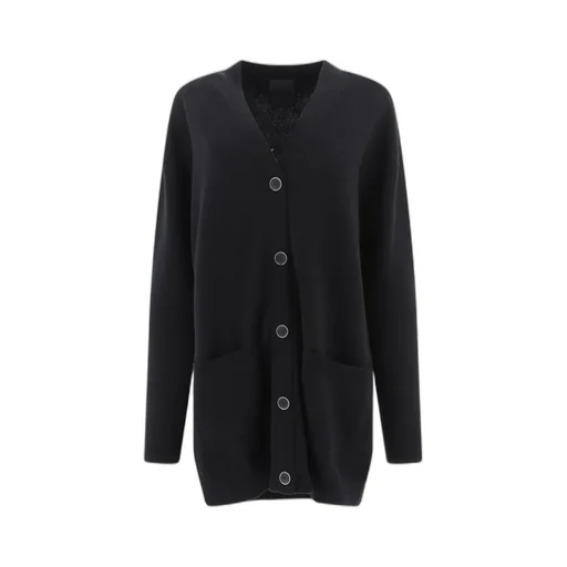 Studded-Logo Longline Cardigan