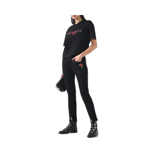 Embroidery Nine-Quarter Jeans
