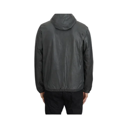 Leather Jacket With Hood