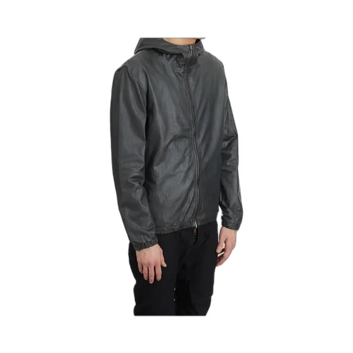 Leather Jacket With Hood