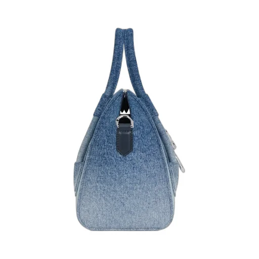 Mini Antigona Lock Denim Tote Bag