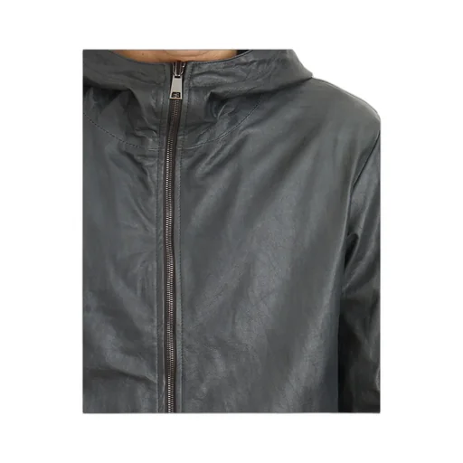 Leather Jacket With Hood