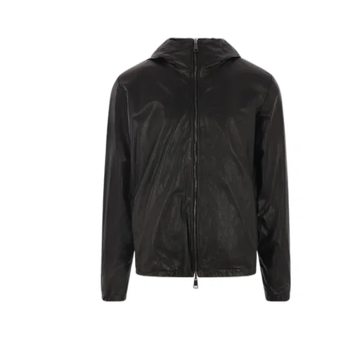 Leather Hooded Jacket