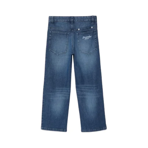 Logo Embroidered Straight Jeans