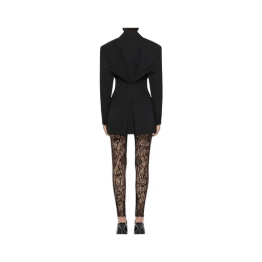 Pleated Double-Breasted Blazer