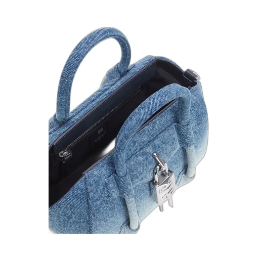 Mini Antigona Lock Denim Tote Bag
