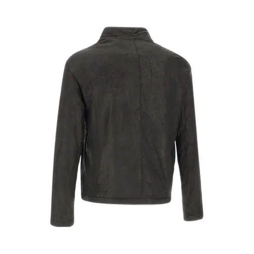 Stand Collar Leather Jacket