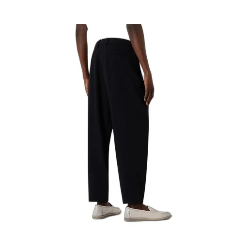 Single-Pleat Tapered Leg Trousers