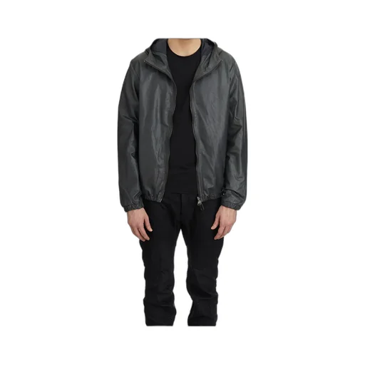 Leather Jacket With Hood