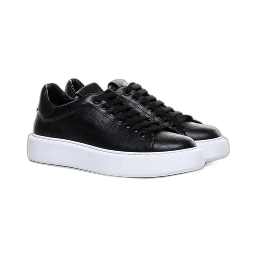 Croc-Embossed Sneakers