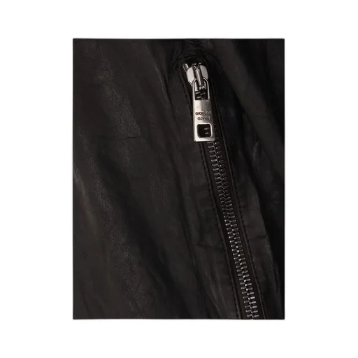 Long-Sleeved Leather Jacket