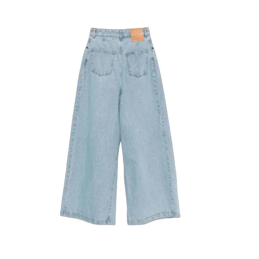 Pleated Wide-Leg Jeans