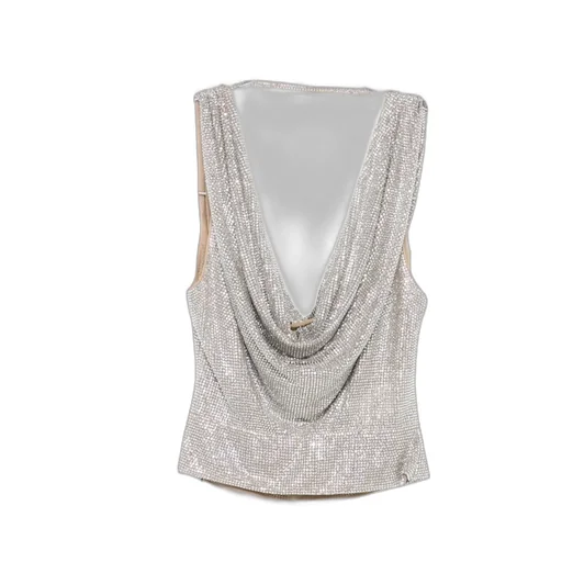 Crystal Draped Sleeveless Top