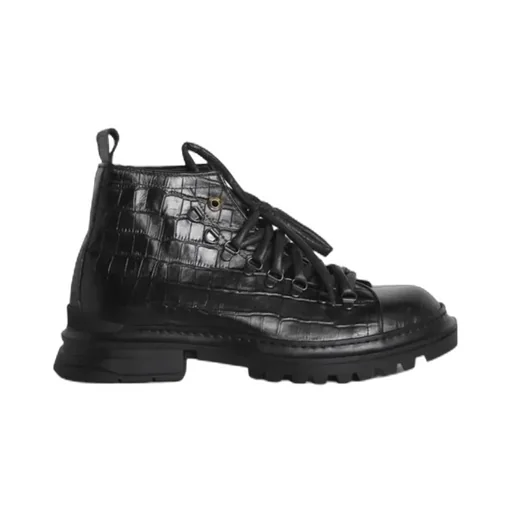 Round Toe Lace-Up Boots