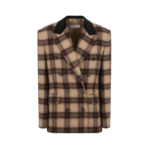 Check Double-Breasted Jacket