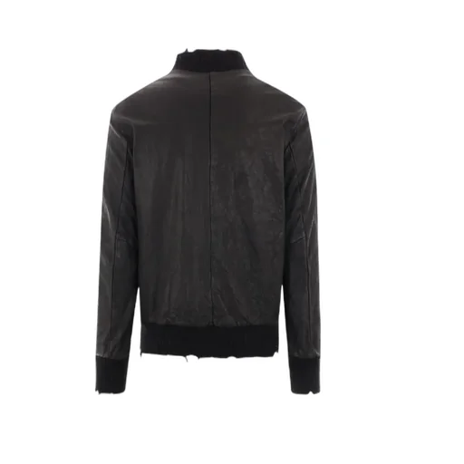 Long-Sleeved Leather Jacket