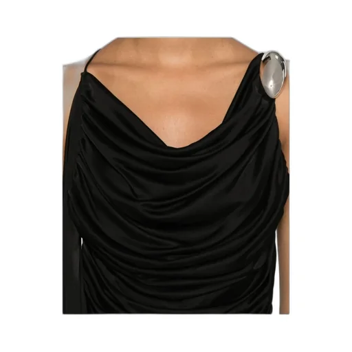 Brooch-Detail Mini Dress