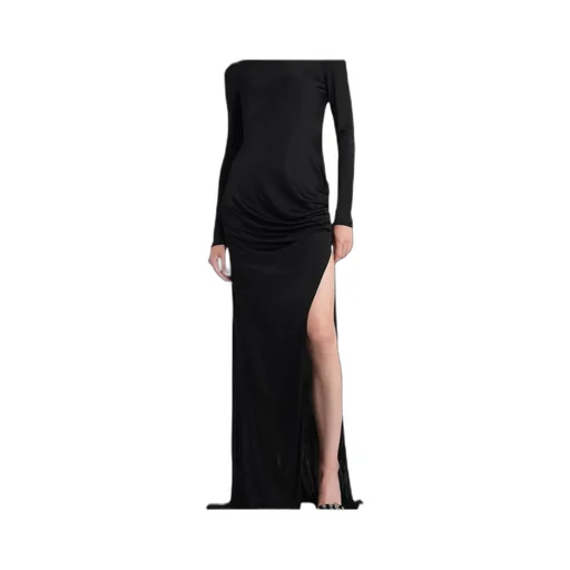 Long-Sleeve Draped Dress