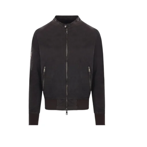 Long-Sleeved Leather Jacket