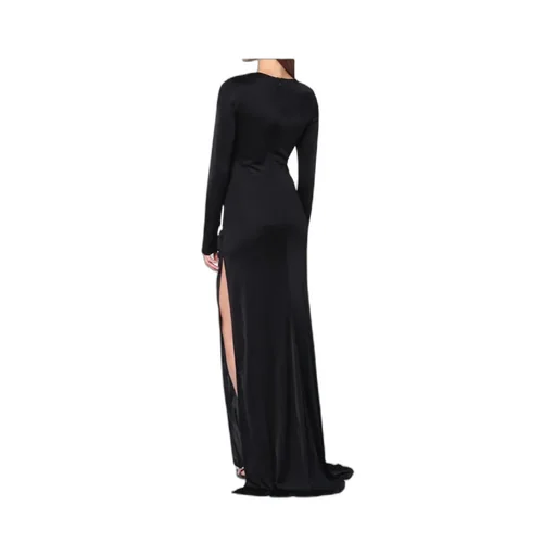 Long-Sleeve Draped Dress